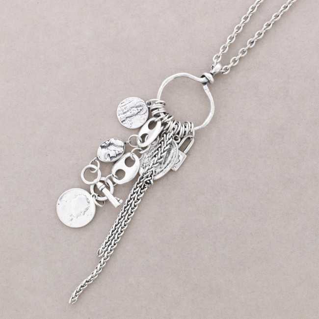SILVER LOCKS LONG NECKLACE