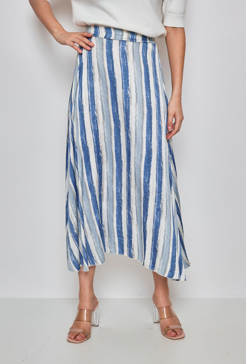 ART PRINT SILK TOUCH FLARED SKIRT