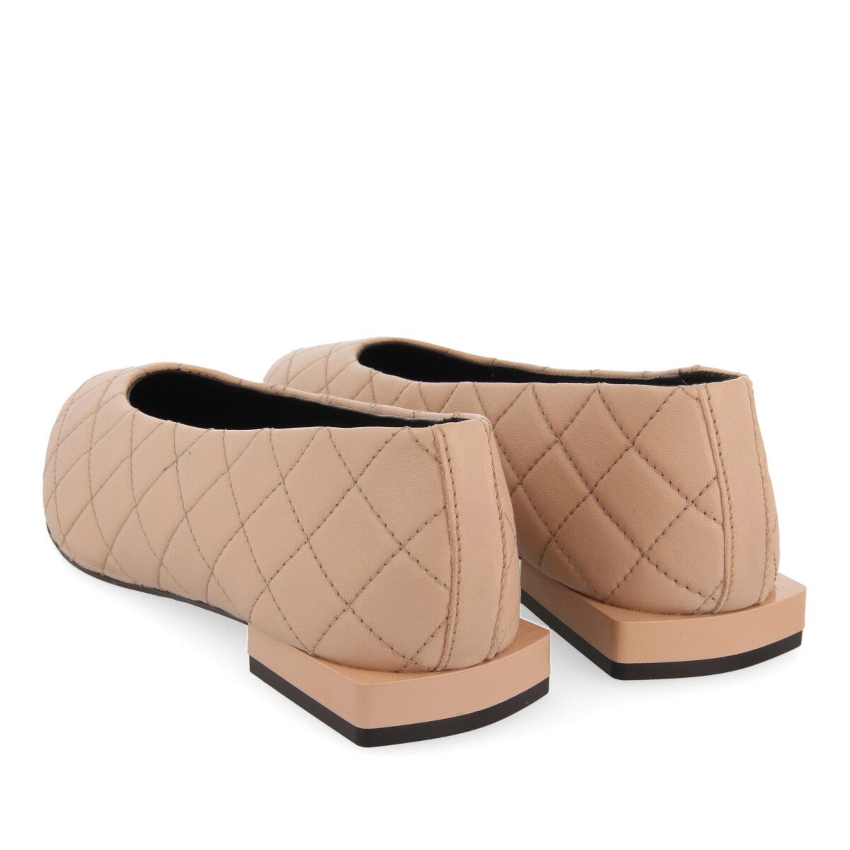 NUDE QUILTED LEATHER ULTRA CHIC BALLERINAS