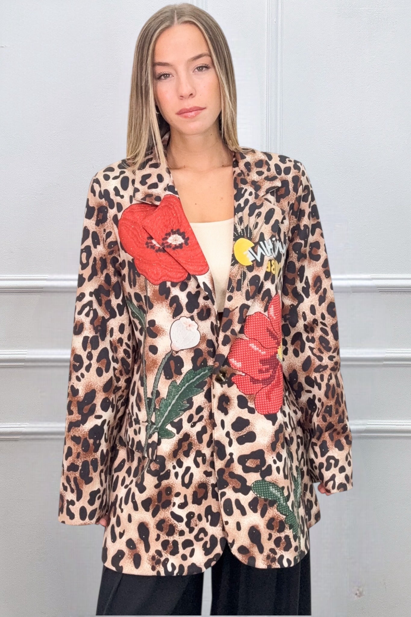 LEOPARD PRINT FASHION BLAZER