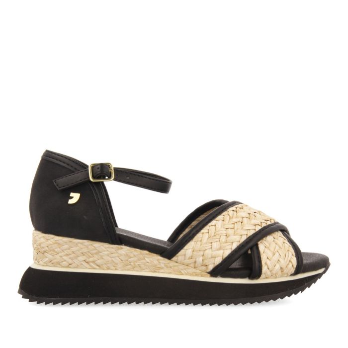 BLACK SPORTY SANDALS WITH 5,5CM HEELS