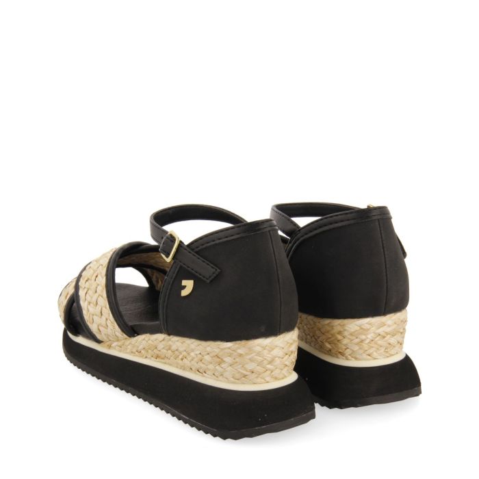 BLACK SPORTY SANDALS WITH 5,5CM HEELS