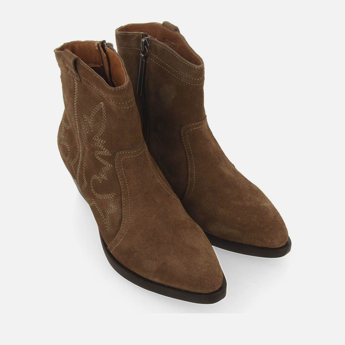 TAUPE SUEDE LEATHER COWBOY BOOTS