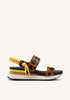 LEOPARD PRINT LEATHER SPORTY SANDALS