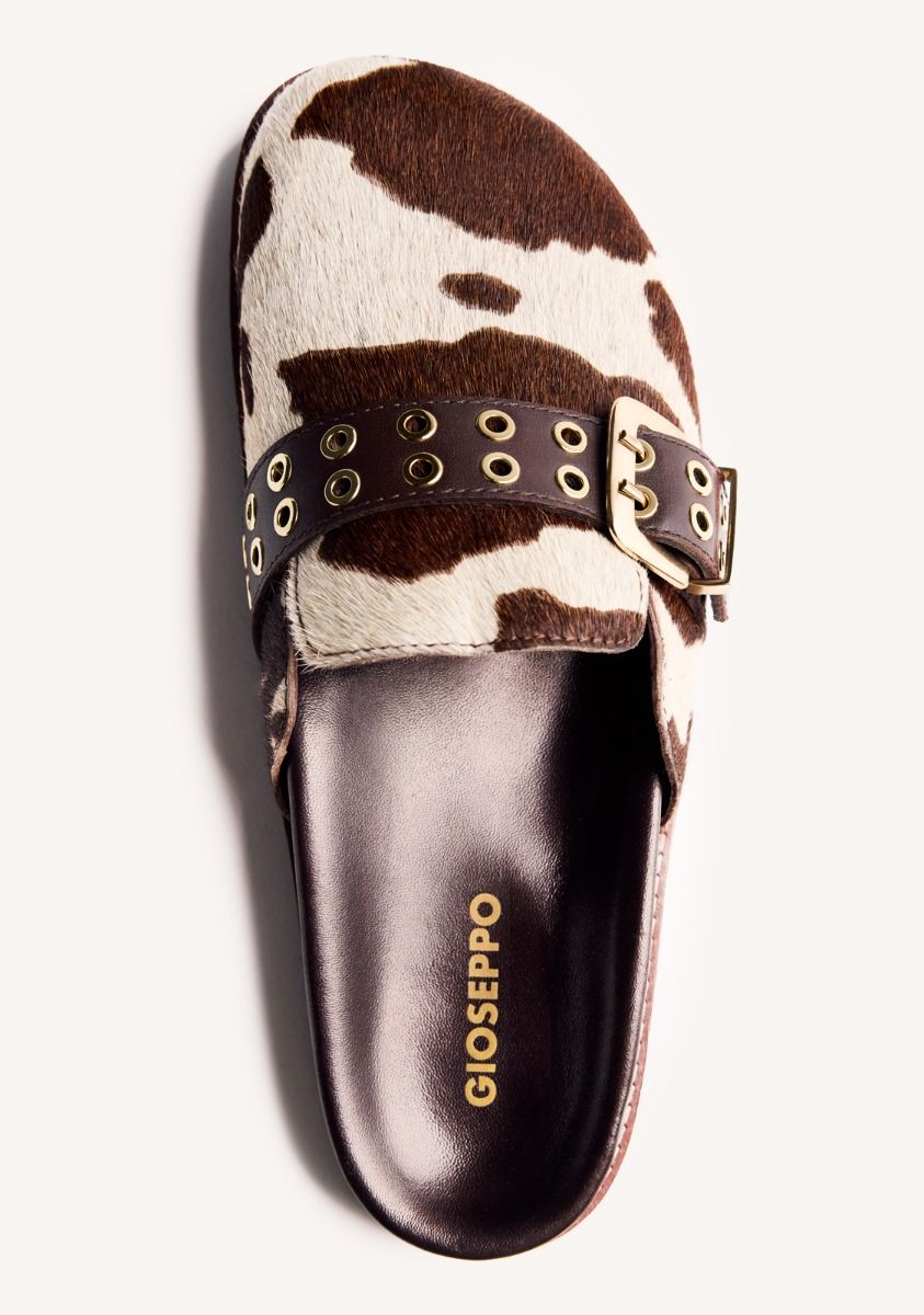 ULTRA TREND COW PRINT LEATHER CLOGS