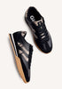 BLACK LEATHER ANATOMIC SNEAKERS WITH SNAKE PRINT DETAILS