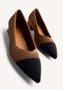 TAN AND BLACK CHIC ELASTIC HEELED SHOES