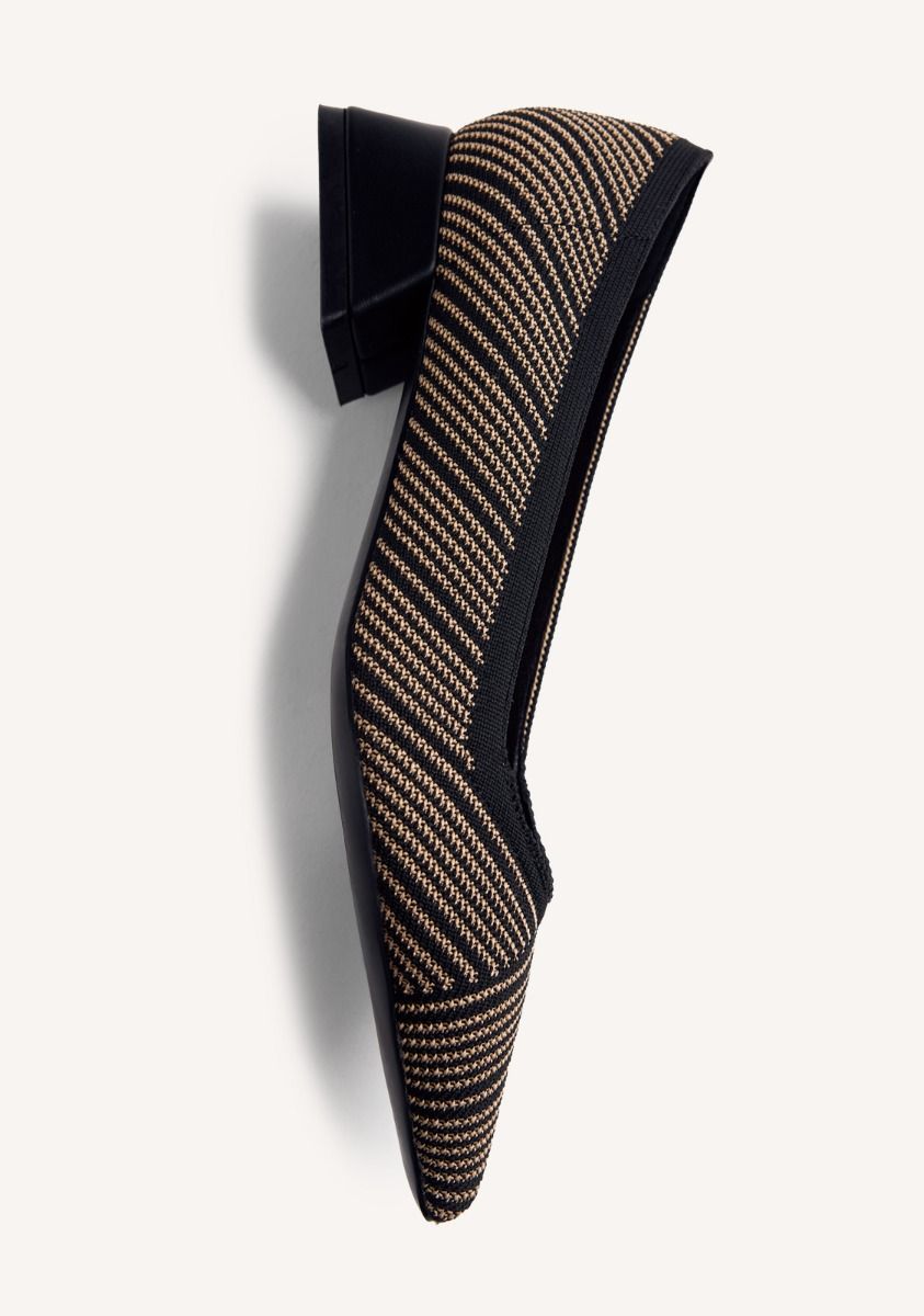 BLACK CHIC ELASTIC HEELED SHOES