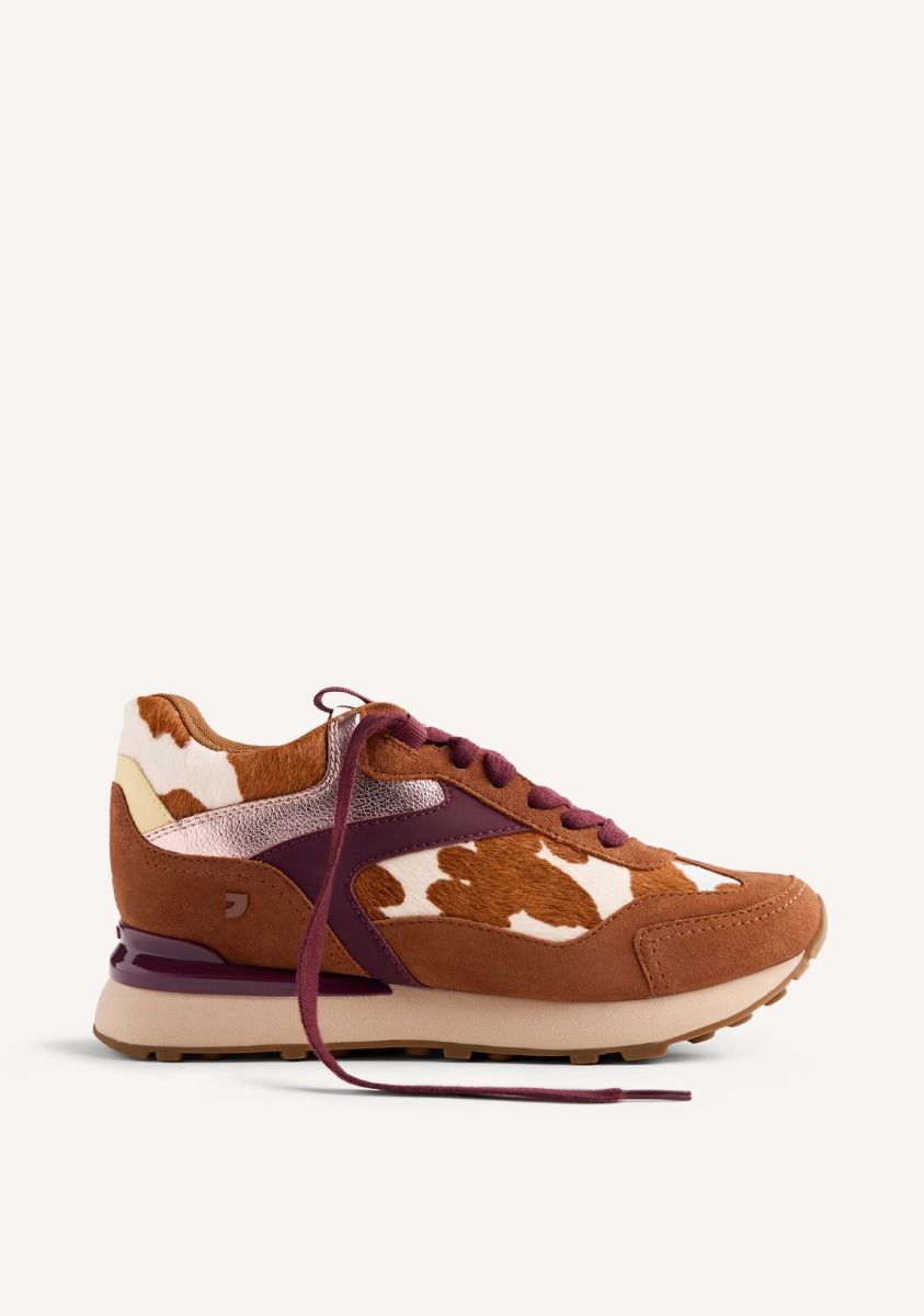 COW PRINT LEATHER WEDGE SNEAKER