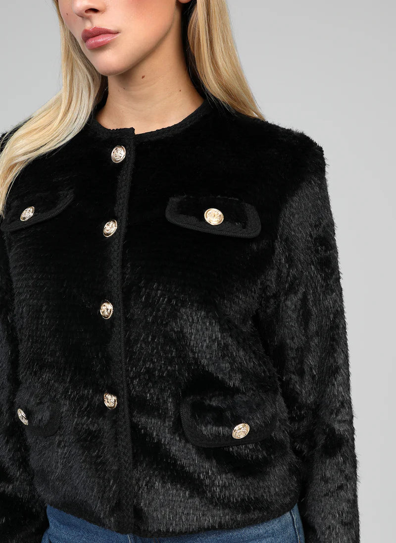 ECO FUR CHIC CARDIGAN