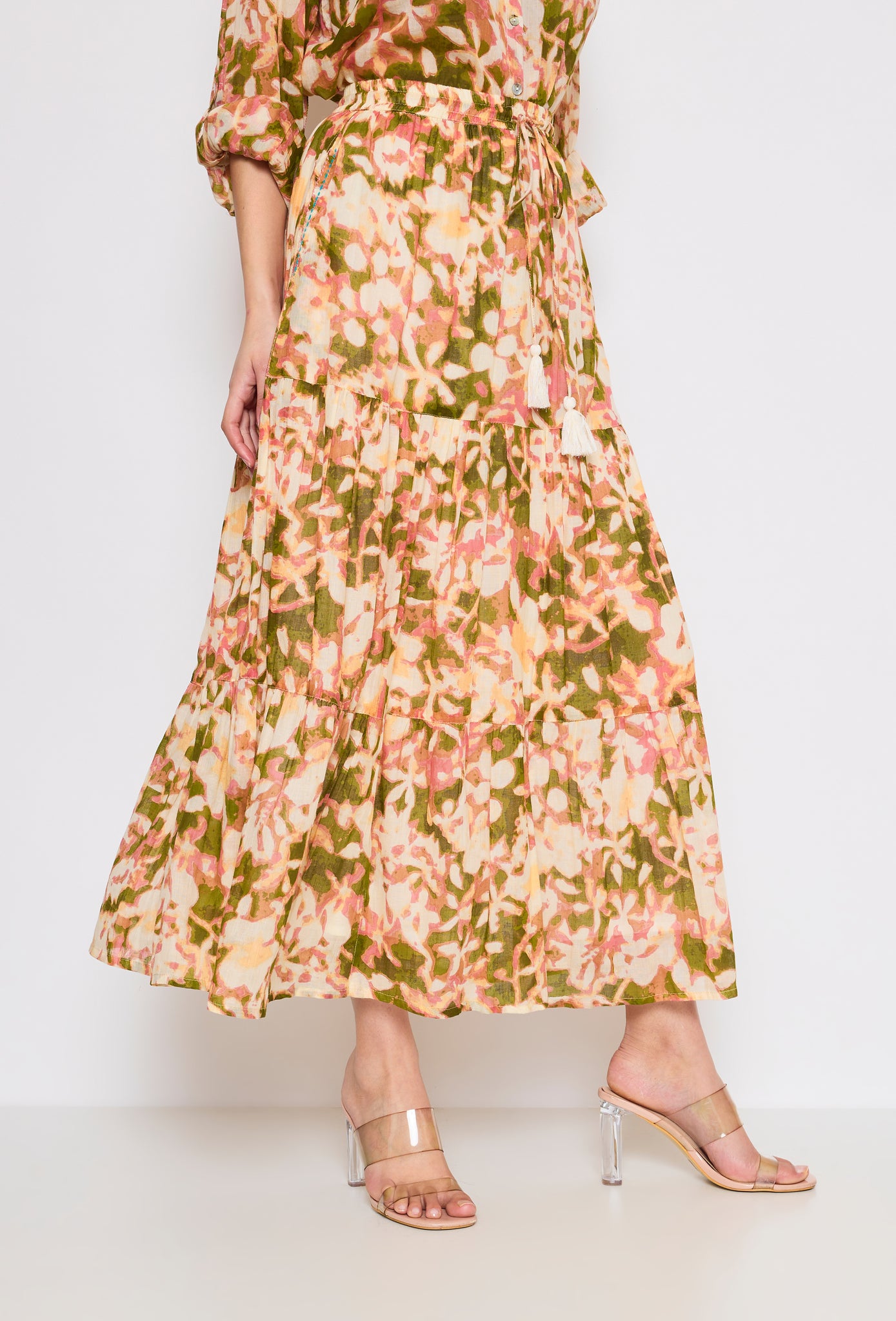 LOVELY FLOWER PRINT COTTON SKIRT