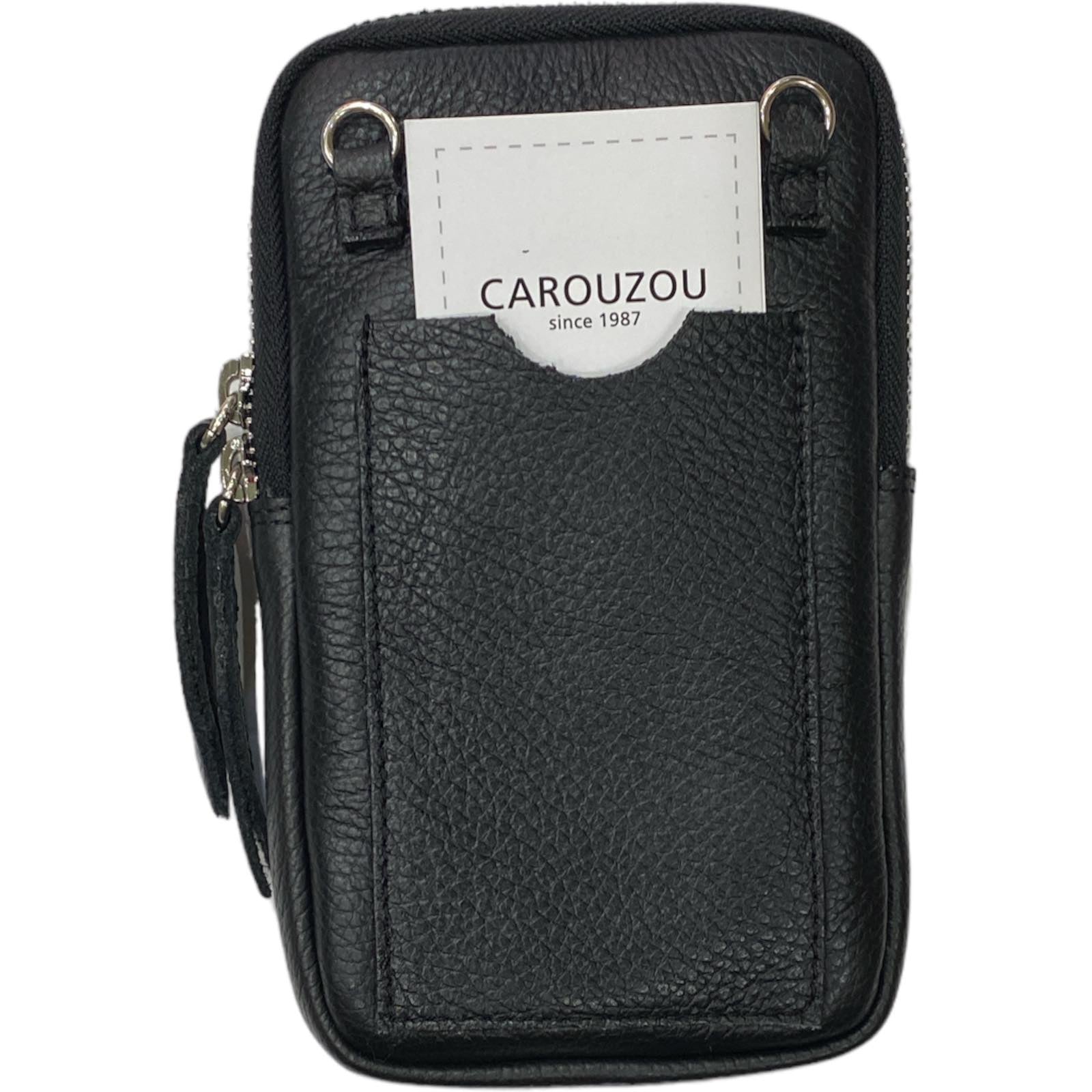 Black geometric mobile leather case