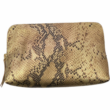 Box XL. Gold snake-print leather messenger bag