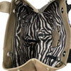Tribeca M. Taupe and lilac double face leather tote bag