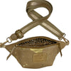 Mini beige and gold vintage calf-hair leather belt bag