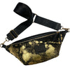 XL black and gold vintage calf-hair leather belt bag