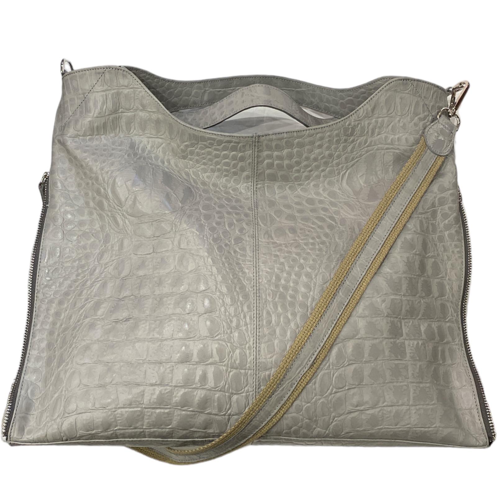 EROS S. GREY LEATHER BAG WITH LUXURY SIDE DETAILS