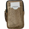 Black woven-print and gold mobile leather case