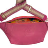 XXL strong pink leather belt bag