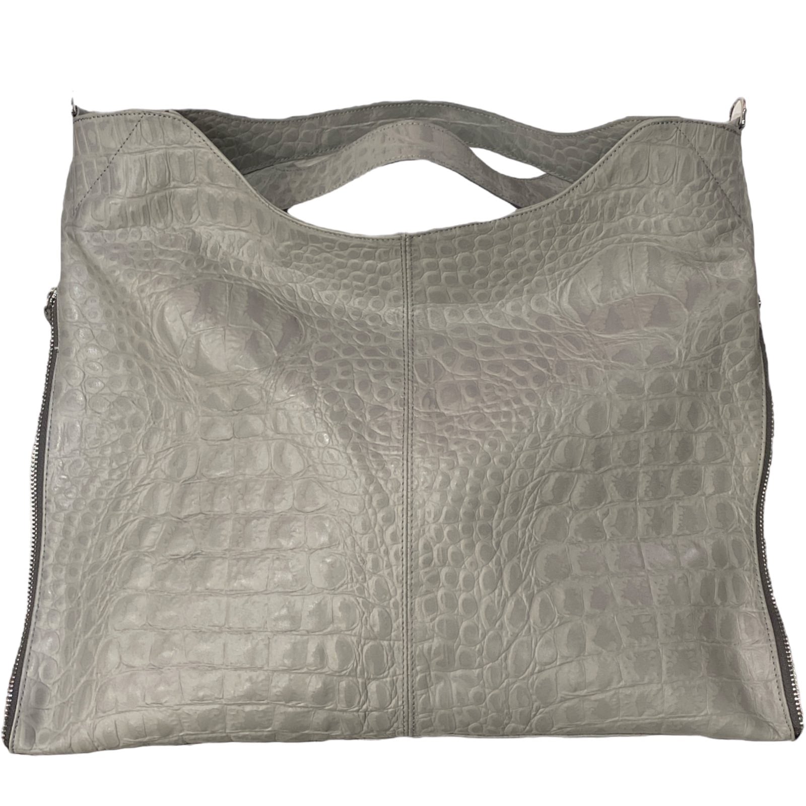 EROS S. GREY LEATHER BAG WITH LUXURY SIDE DETAILS