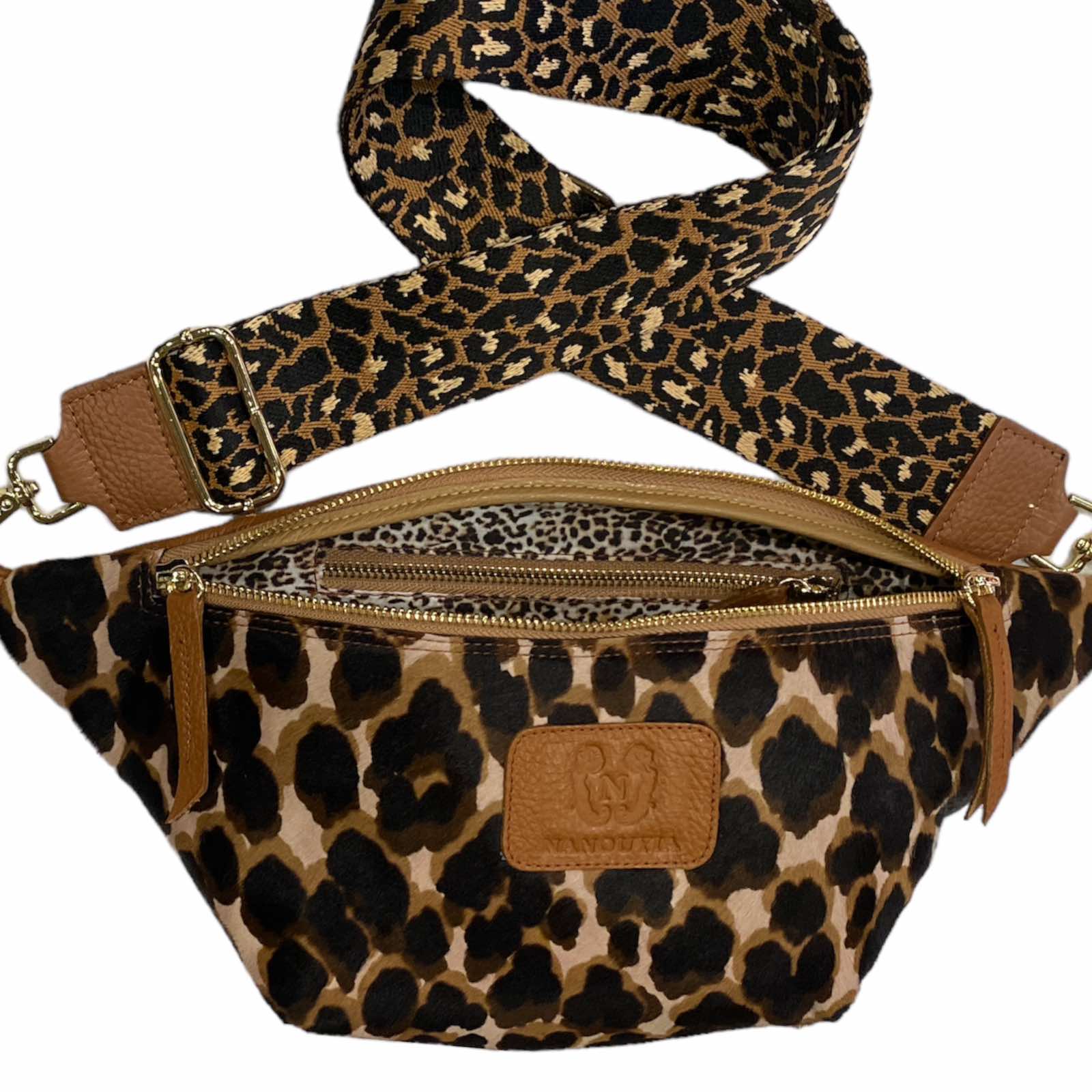 TABA LEO-PRINT FUR LEATHER REGULAR BELTBAG