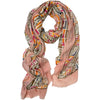 Pink and aperol geometric scarf