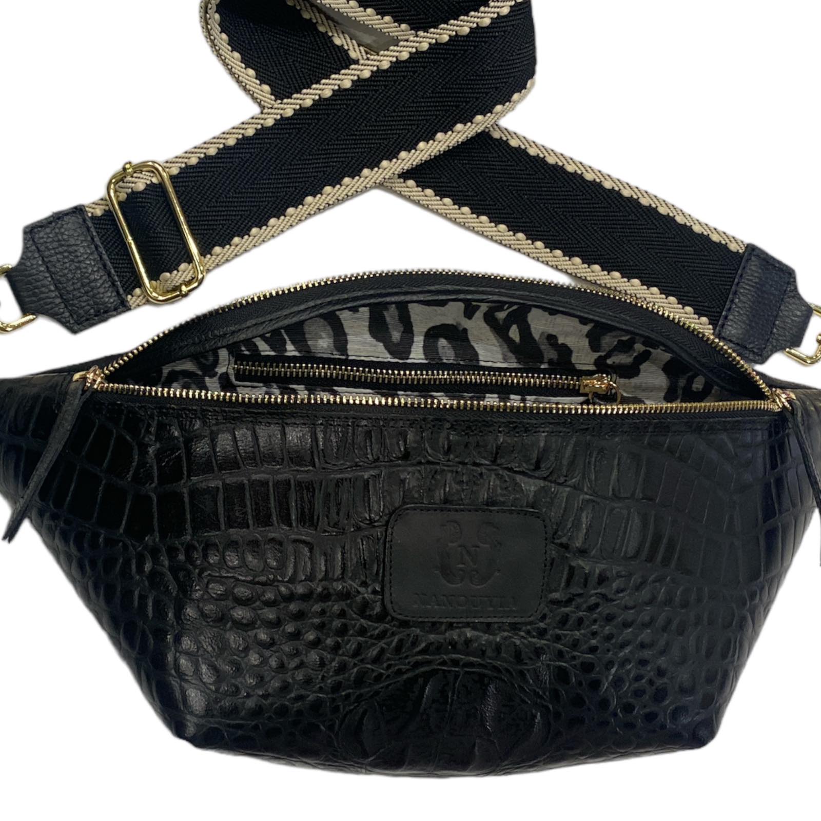 XL BLACK 3D LEATHER BELT BAG