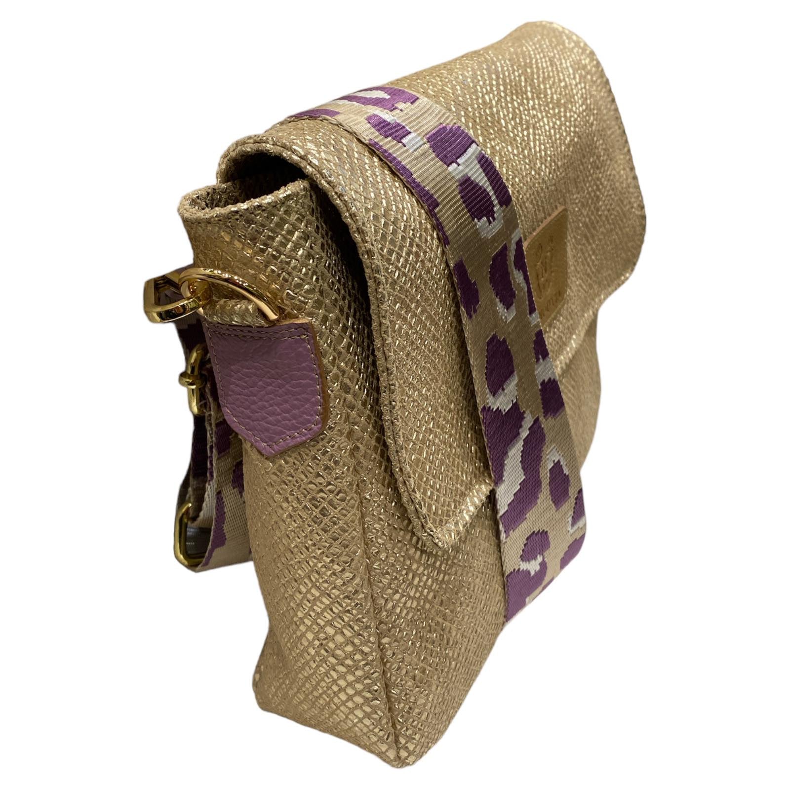 Mandy. Gold matte leather limited edition bag