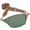 XL sage green leather belt bag