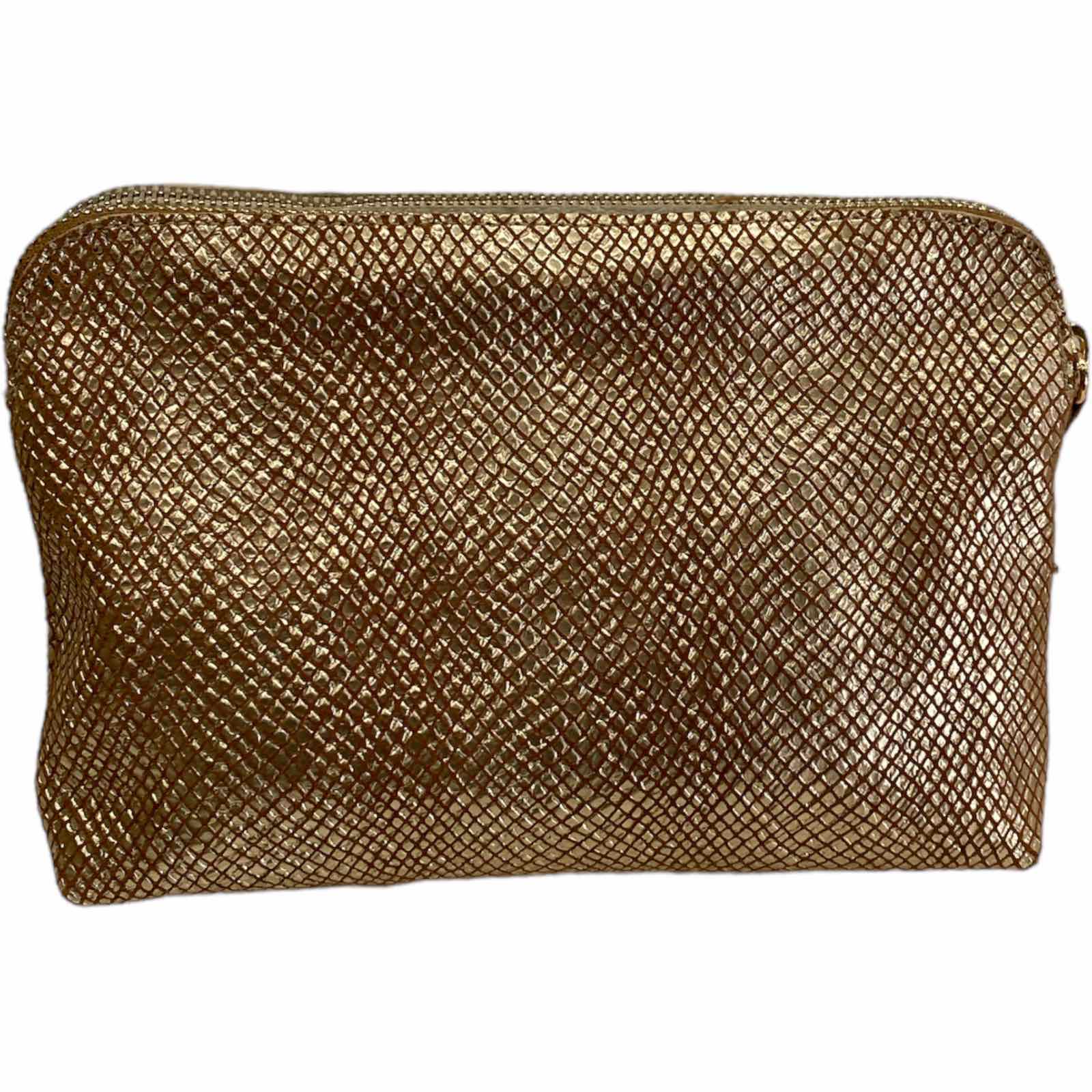 XL off-white and gold leather double box