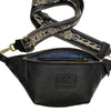 Black leather belt bag