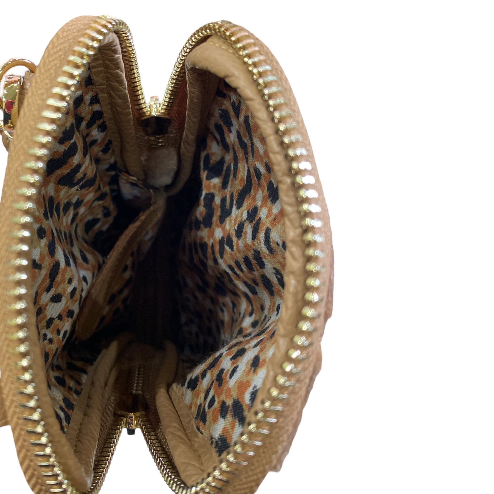 Beige calf-hair mobile leather case