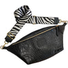 XXL alligator-print leather belt bag