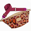 XXL aperol and magenta art calf-hair leather belt bag