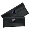 Carouzou black clutch with calf-hair heart