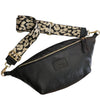 XXL black leather belt bag