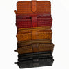 Leather handwoven big wallet