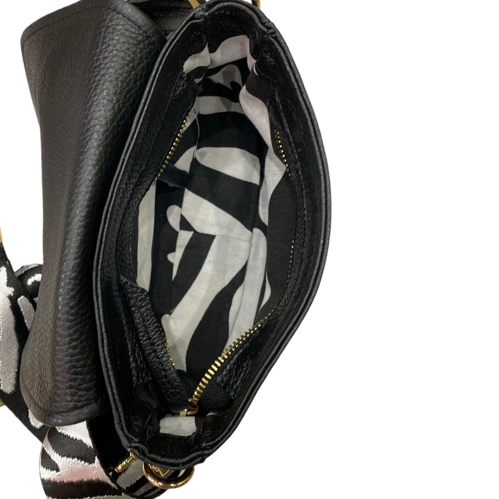 MANDY. BLACK LEATHER STATEMENT BAG