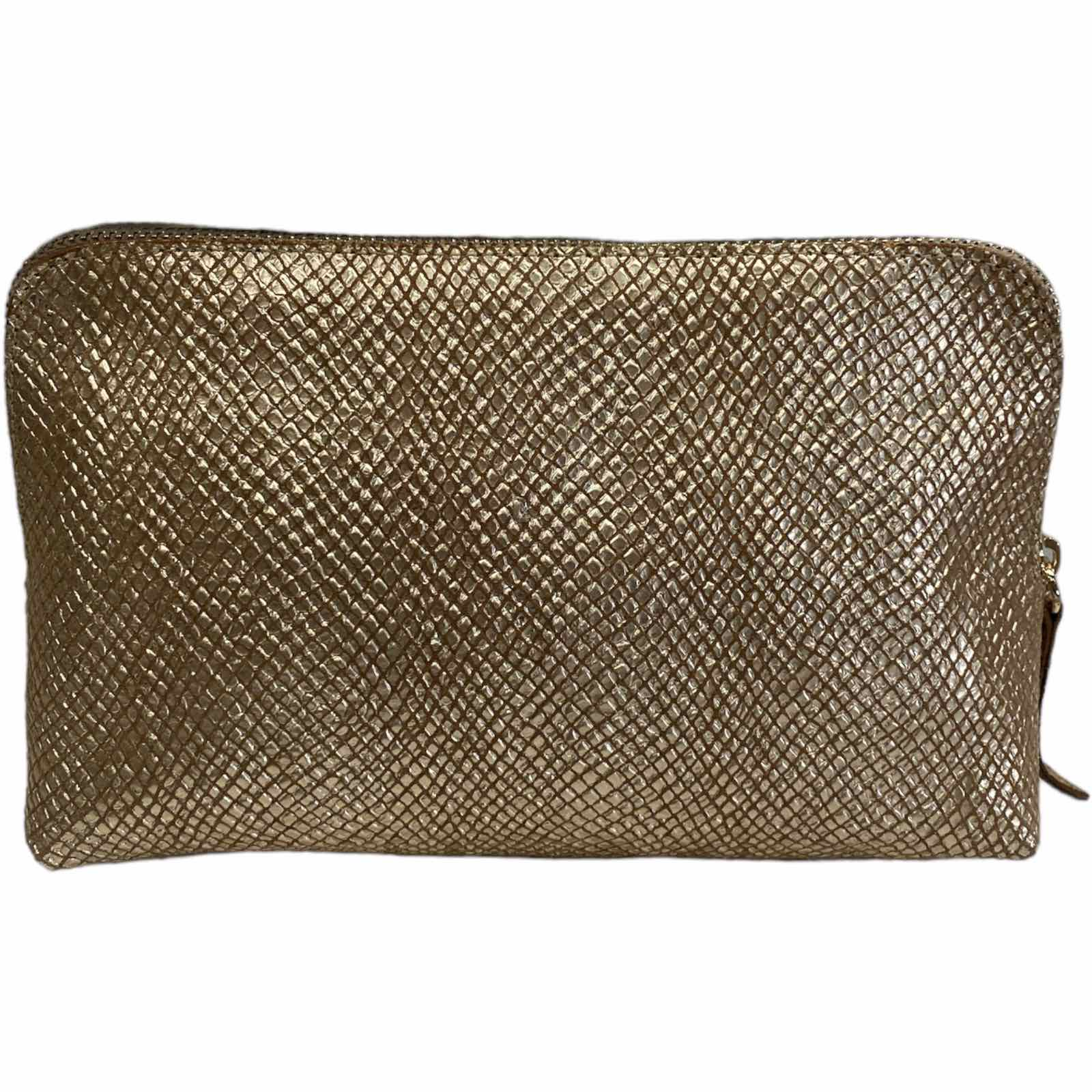 Box XL. Gold leather messenger bag