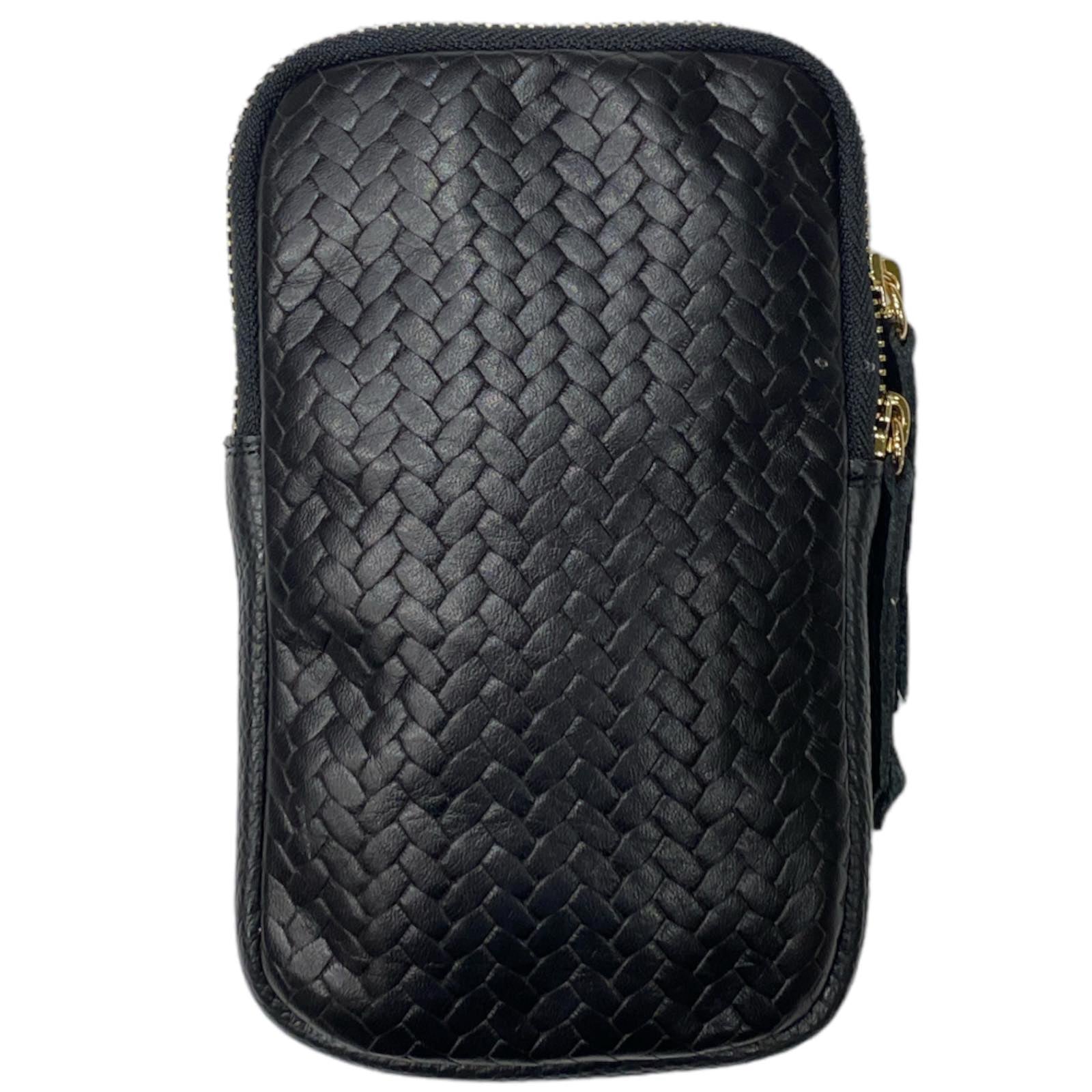 Black chic mobile leather case