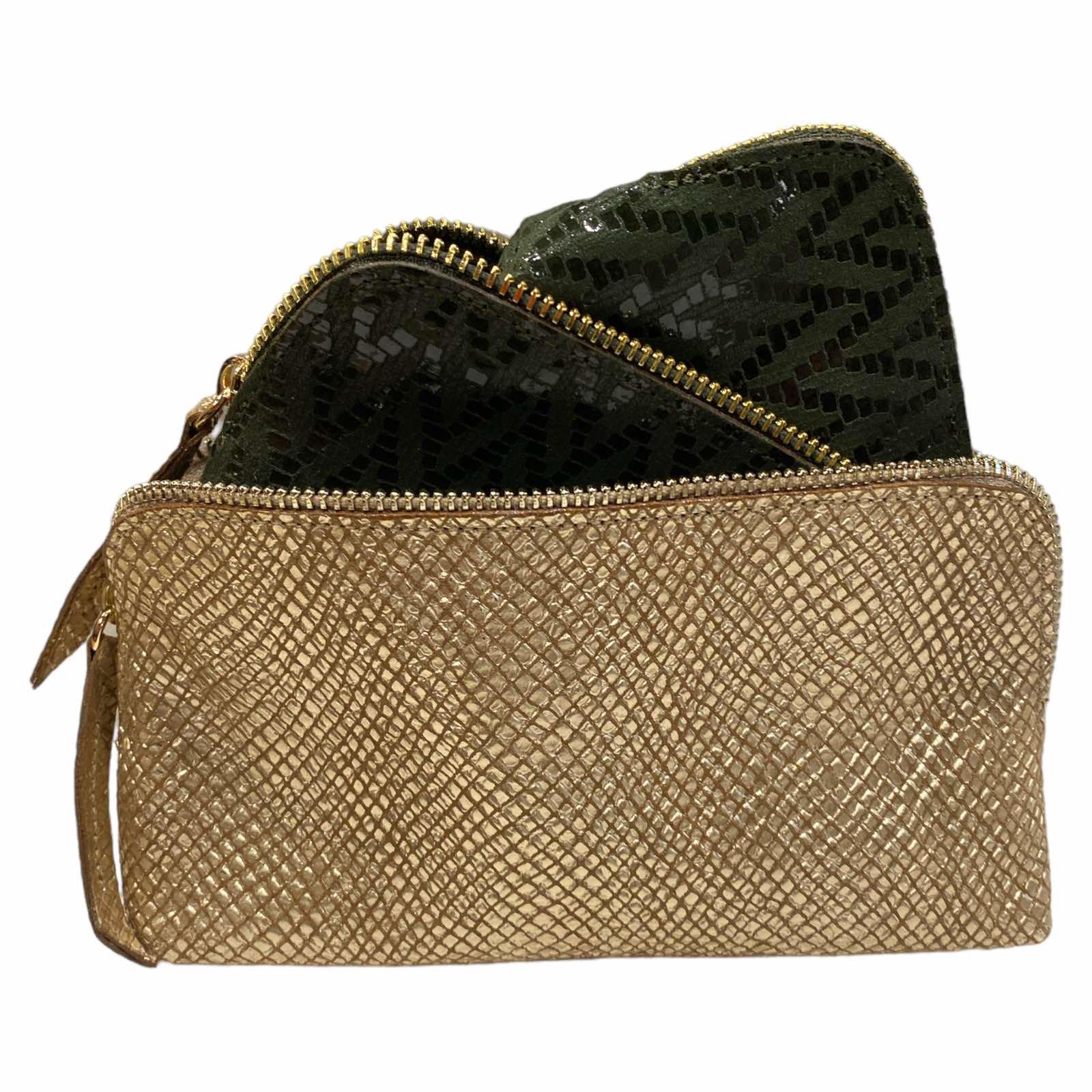 Carouzou box trio gold and dark green