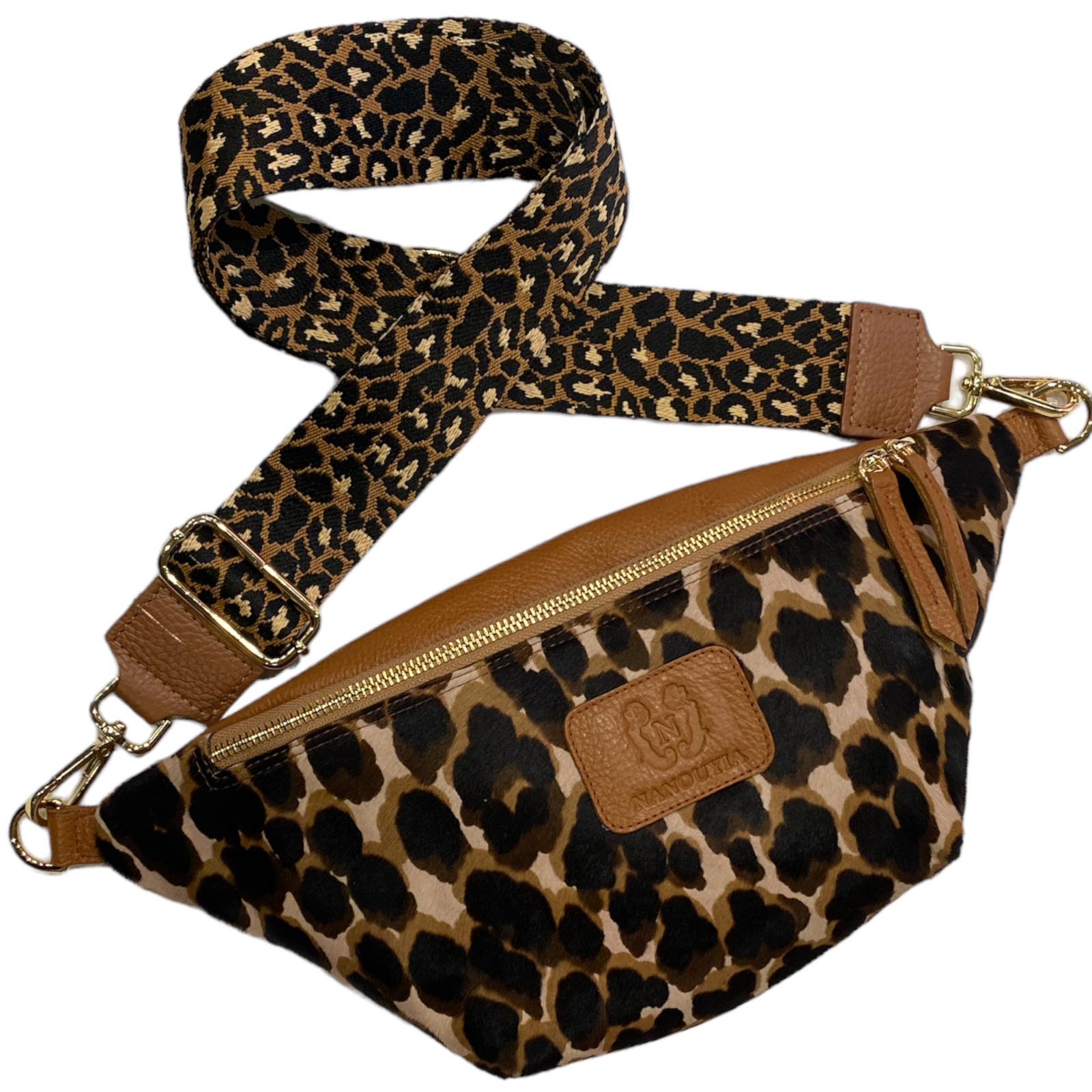 TABA LEO-PRINT FUR LEATHER REGULAR BELTBAG