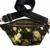 Black and gold vintage calf-hair leather belt bag