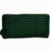 Leather handwoven zip around wallet