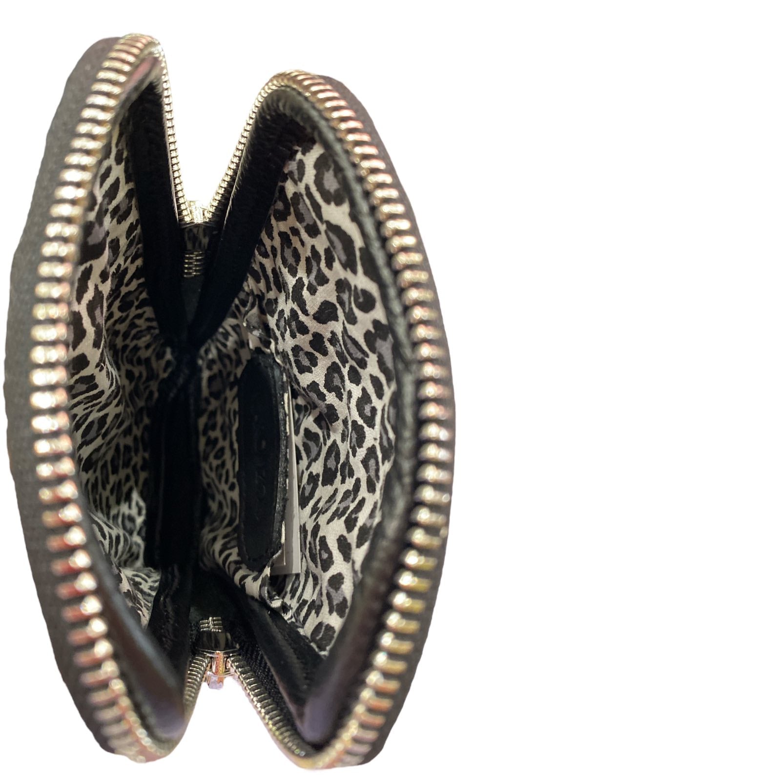 Black and silver vintage calf-hair mobile leather case