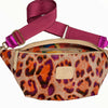 XXL aperol and magenta art calf-hair leather belt bag