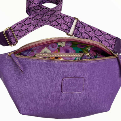 XXL purple leather belt bag