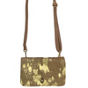Beige and gold vintage calf-hair leather multi wallet bag