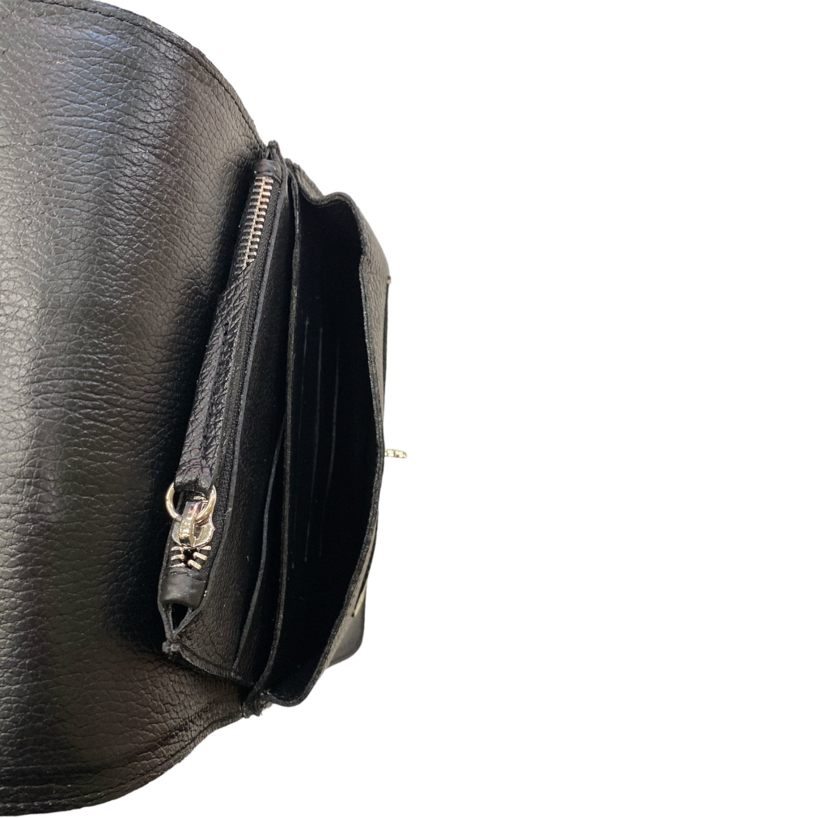 Black and white calf-hair leather multi wallet bag