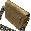 MANDY. GOLD STATEMENT LEATHER BAG